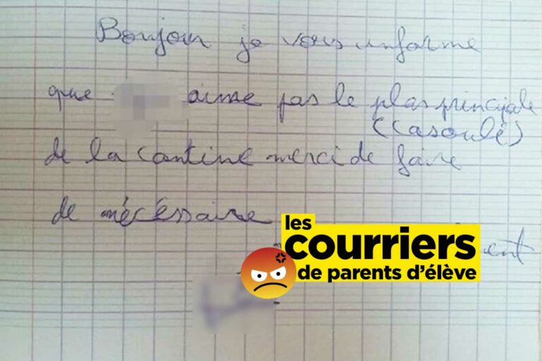 « Pas de cassoulet à la cantine », les pires courriers de parents à l’école