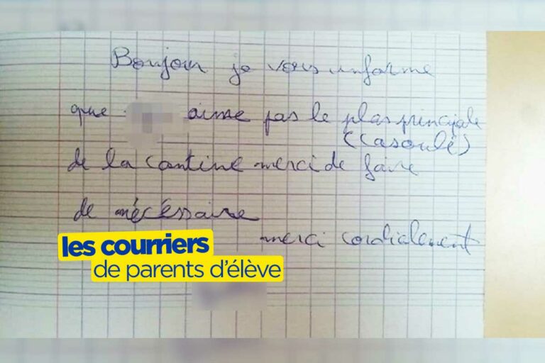 « Pas de cassoulet à la cantine », les pires courriers de parents à l’école