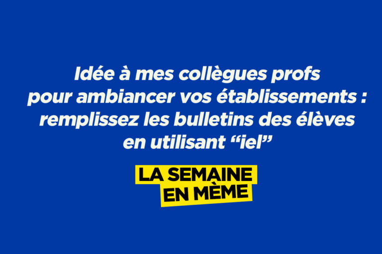 Il, elle et iel, les meilleurs memes de la semaine