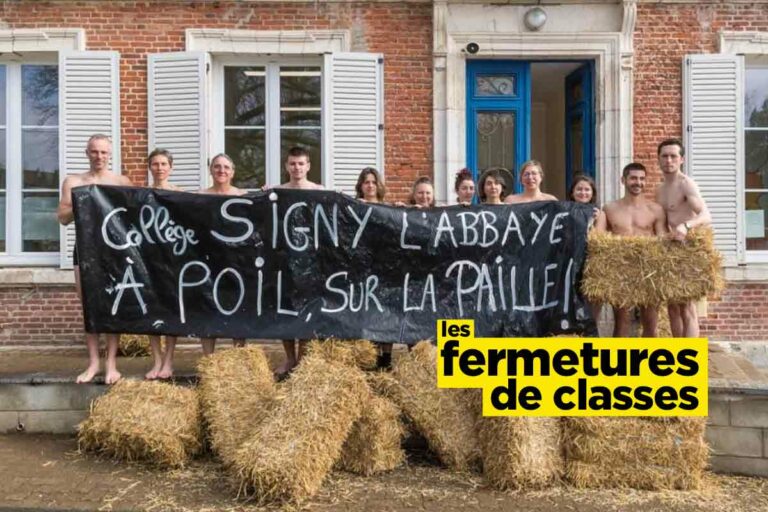 A poil, sur la paille, les mobilisations les plus folles contre les fermetures de classe