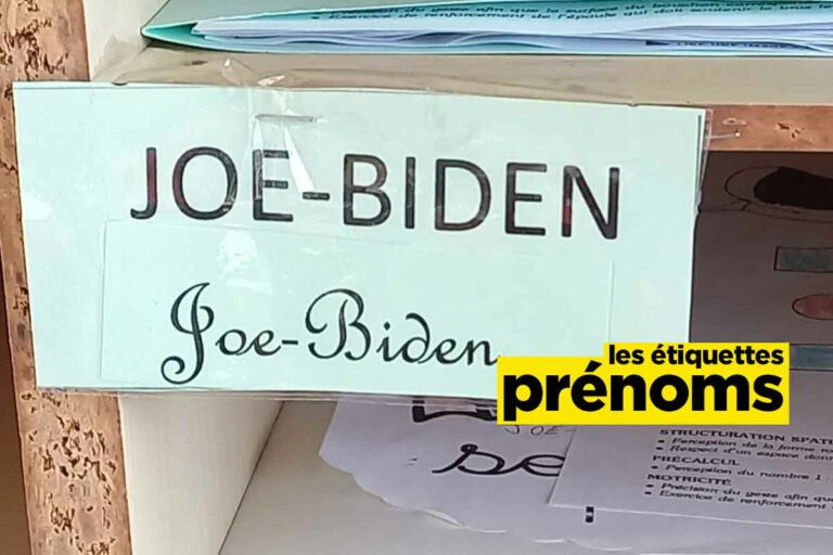 Joe Biden et autres étiquettes prénoms de la classe